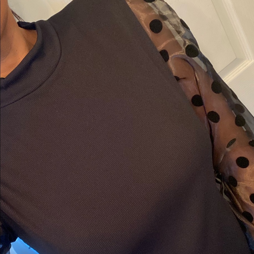 top with polka dot sleeve